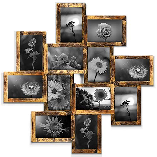 JERRY & MAGGIE - Photo Frame 24x24 Square Storm Eye PVC Picture Frame Selfie Gallery Collage Wall Hanging for 6x4 Photo - 12 Photo Sockets - Wall Mounting Design (Gold Rusted) - Thumbnail 3
