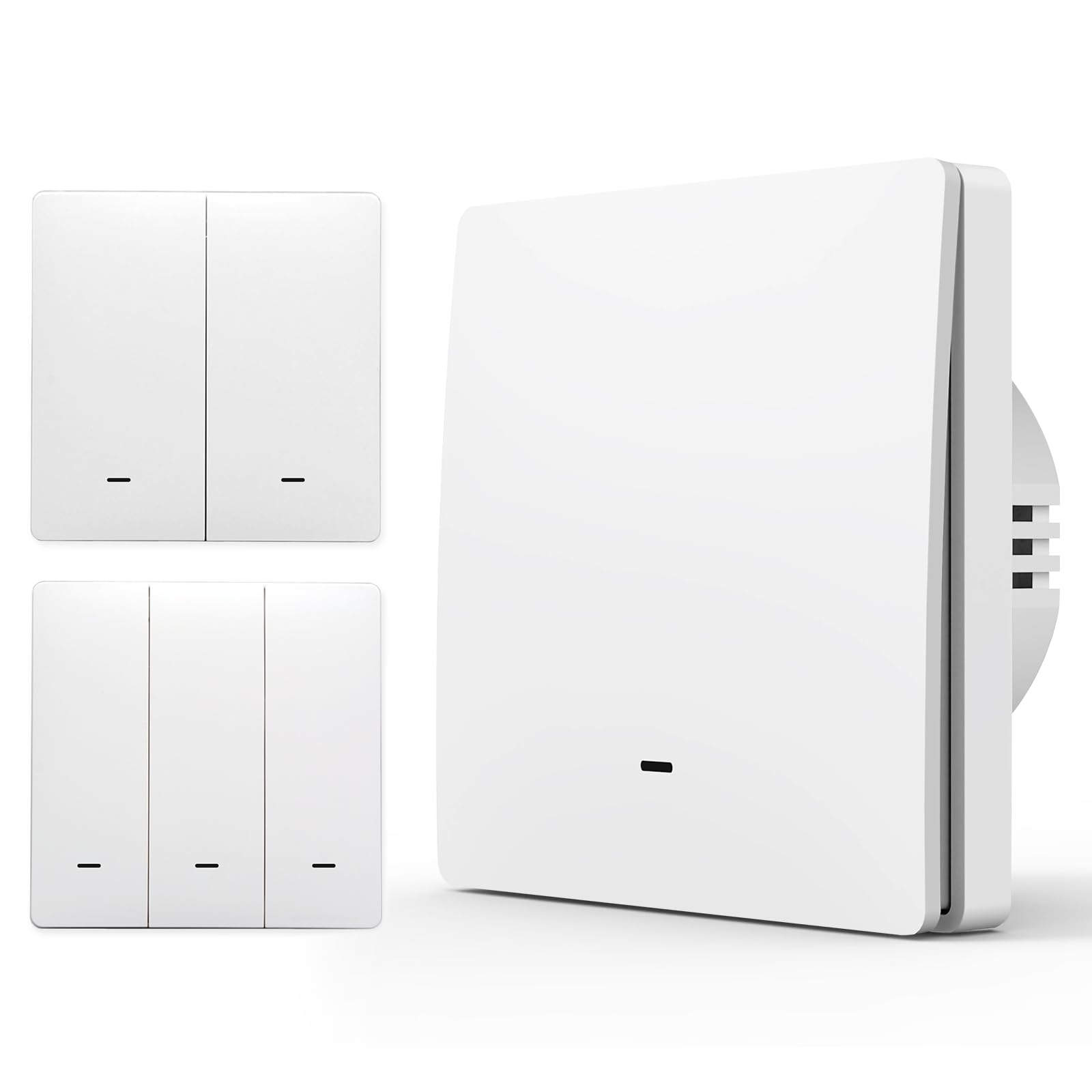 Interruptor Inteligente Alexa, 86mm Interruptores de luz de pared, APP Control/Voice Control/Timer/Remote Access, Interruptor Pared WiFi, Tuya/Smart Life, Conductor Neutro Necesario - 1 Gang