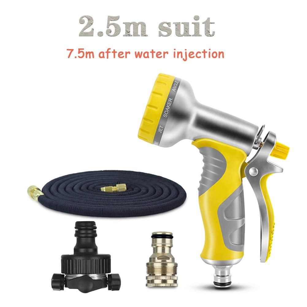 Pistolet à eau haute pression 9 fonctions (argenté, 2,5 m)