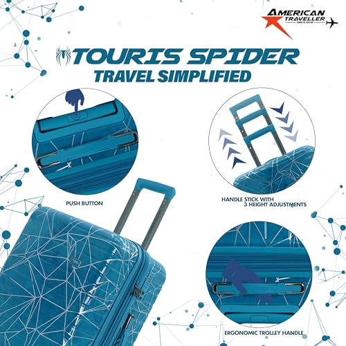 Image of Spider Trolley bag Single Small | Polycarbonate Hardshell | 8 Metallic | Large Polycarbonate Hardshell, Lightweight Expandable, 360 Rotatable Wheels, TSA Type Lock