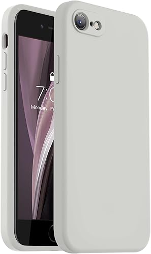 Vooii Funda para iPhone SE 20223rd2020, iPhone 87, silicona líquida mejorada con bordes cuadrados protección de cámara forro de microfibra suave