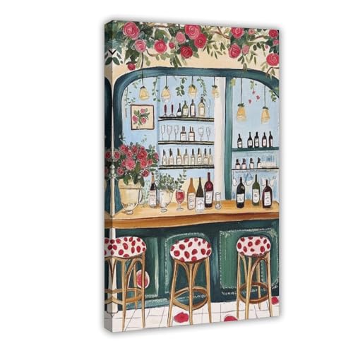 Toile bar à vin français 40,6x61 cm pour habiller un mur vide avec élégance