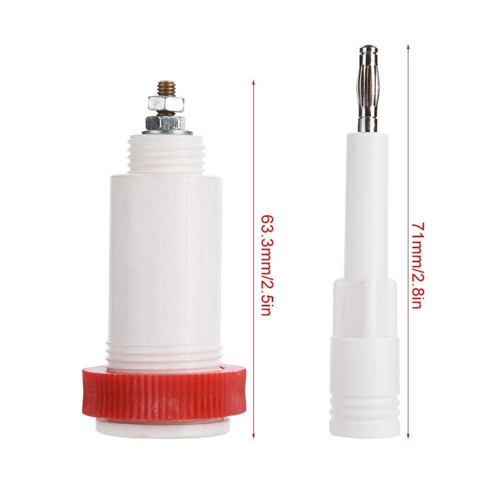2 Pairs 10kv High Voltage Connectors Plugs Sockets White And Red Banana