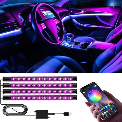 Xrten LED RGB Striscia Interni Auto con 48 LED e APP per Decorazione