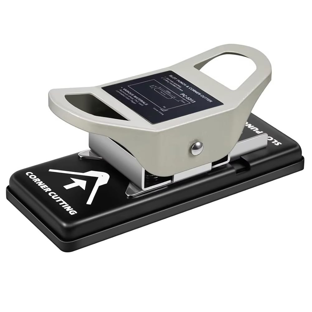 Jnchdghwa As Shown R5 Card Corner Trimmer And 2-In-1 Id Card Slot Punch(3 X 13Mm), Dual-Purpose Handheld Slot-Type Flat Hole Punch