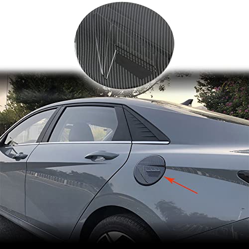 BOYOUS ABS Carbon Fiber Grain Car Gas Fuel Tank Cap Cover Oil Filler Cover Door Decoration Exterior Trim Sticker Accessories for Hyundai Elantra 2021 2022 2023 2024 2025
