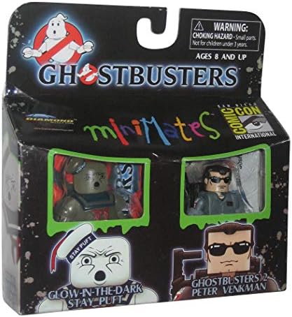 Minimates 2009 Sdccsan Diego Comic-Con Exclusive Ghostbusters 2-Pack Peter Venkman And Stay Puft Marshmallow Man (Glow-In-The-Dark)