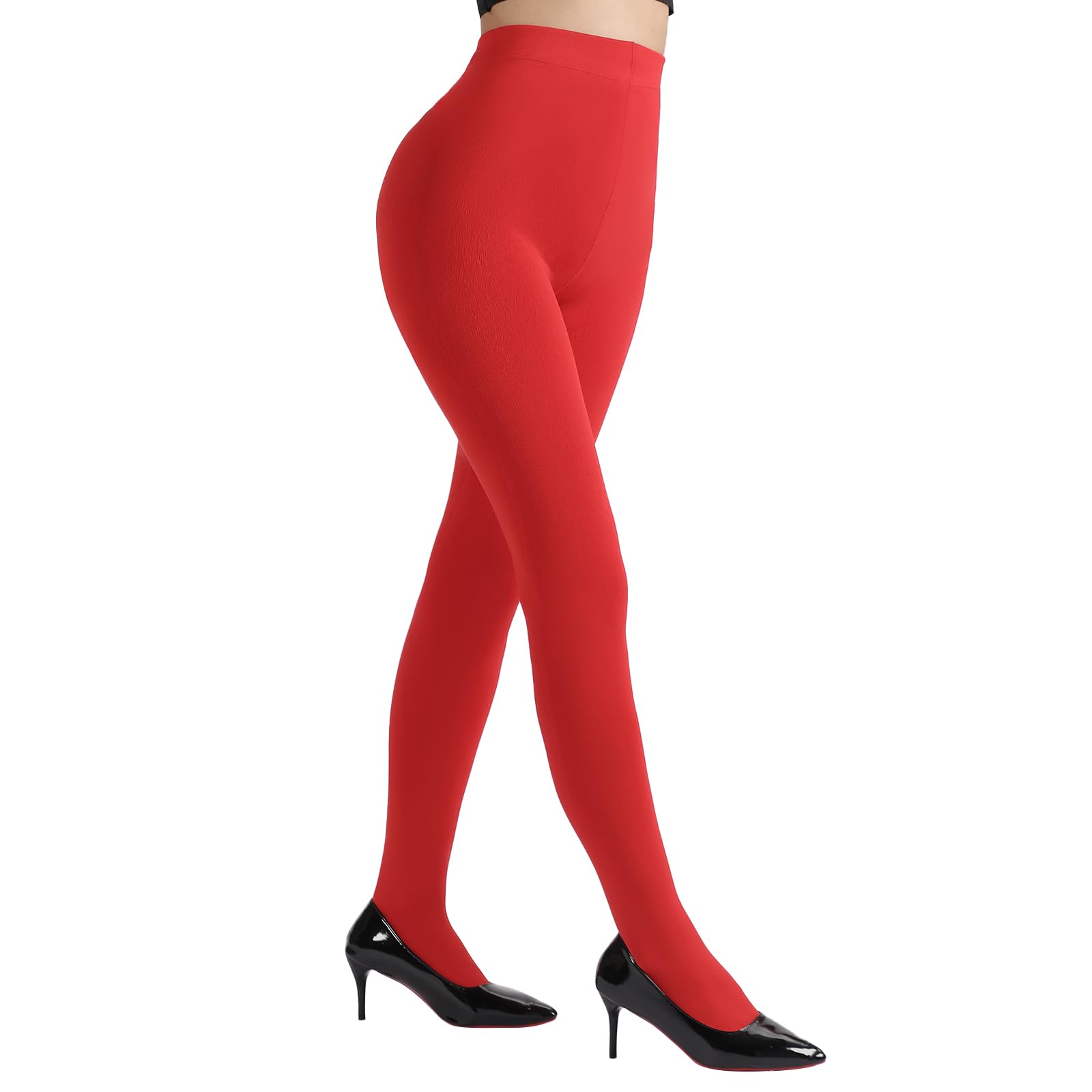 DancMolly Opaque Fleece Lined Tights for Women, High Waist Warm Winter Thermal Control Top Pantyhose