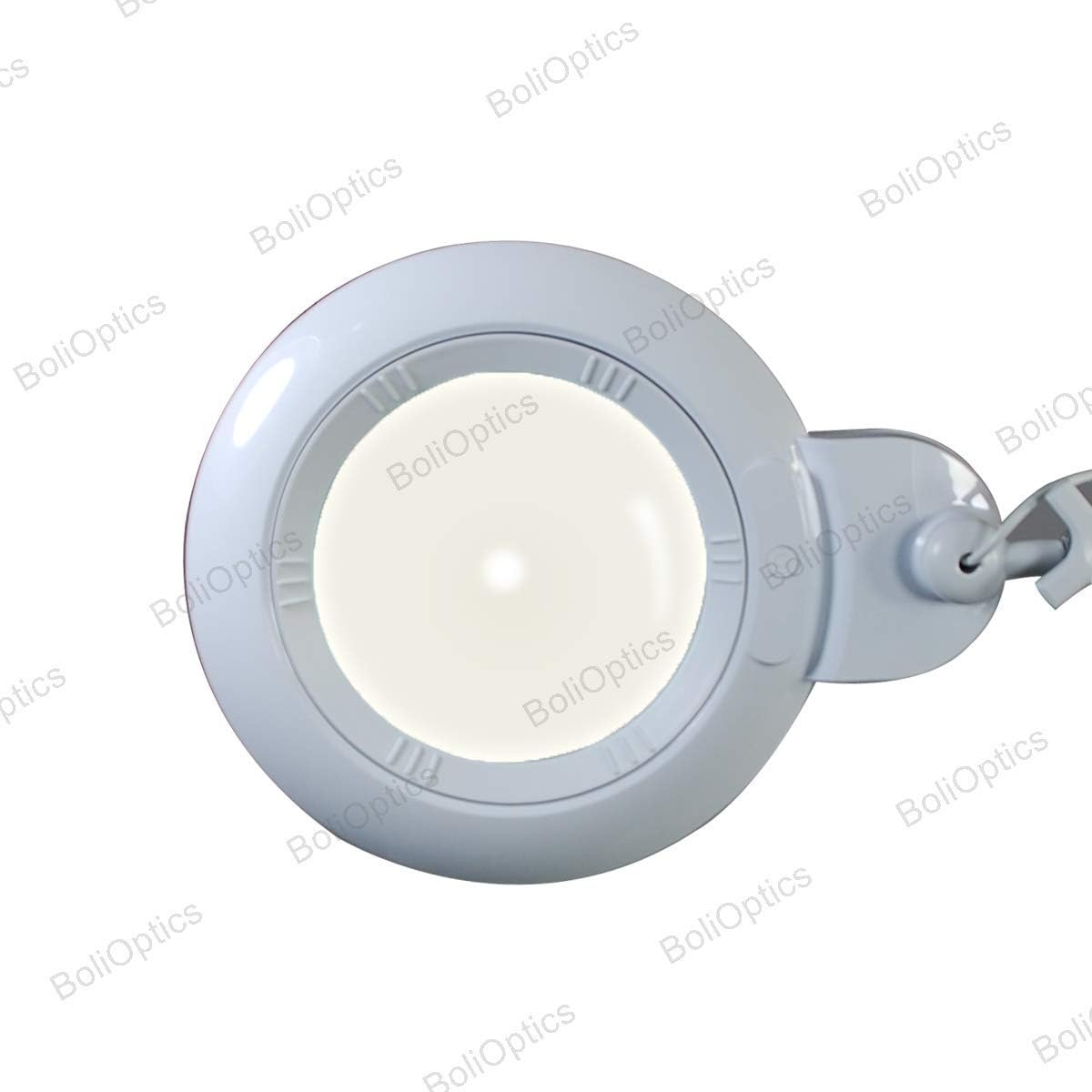 (6 inch Glass Lens) Professional LED Magnifying Lamp with Clamp, Dimmable, 1200 Lumens, 5600K-6000K Daylight Bright 60 SMD LED, Work Light Mounting Bracket Clamp (3 Diopter) BoliOptics MG16304211
