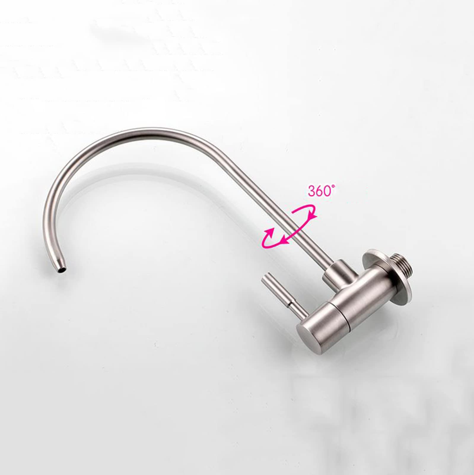 Grifo de Cocina, Grifo con Filtro de Agua, Solo Frío, ósmosis inversa, Acero Inoxidable, Montaje en Pared, Grifo para Fregadero, Cepillado C