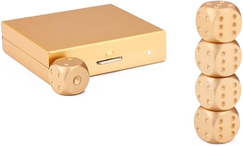 Miniatura 4 de 5 en 1 de aleación de aluminio de precisión de dados de metal sólido para fiesta de póquer, juguete portátil para hombre, regalo de novio, cuadrado