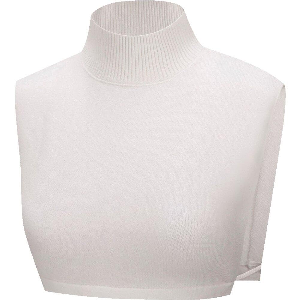 Hrippy Women's White Fake Collars For Detachable Dickey Collar Solid Turtleneck Mock Turtleneck Dickey Half Blouse Collar For Girls