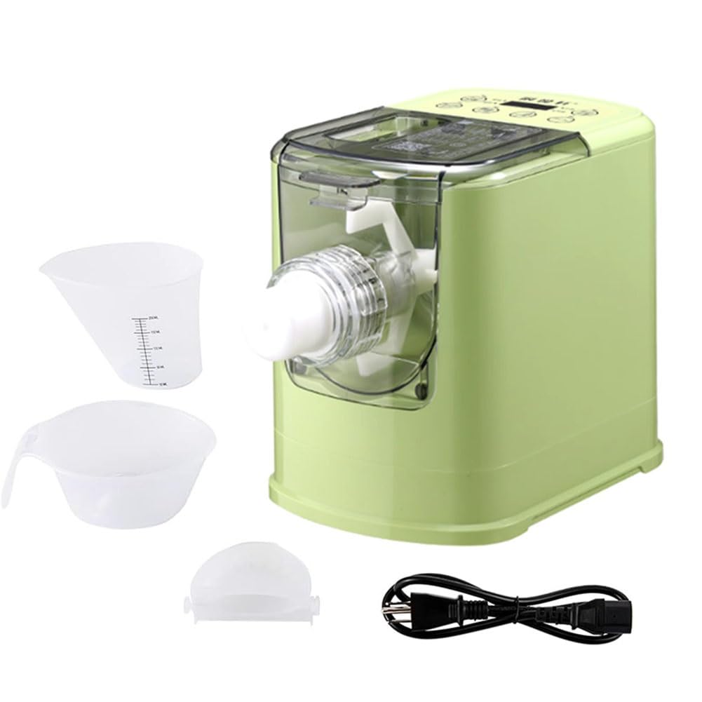 Máquina eléctrica para hacer pasta, Máquina para hacer pasta y fideos, 13 tipos de moldes de prensado, Totalmente Automática(Verde)