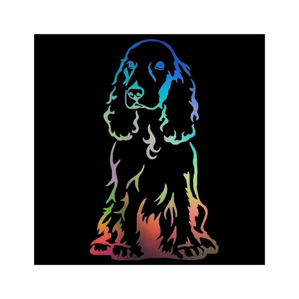 Car Personalized Stickers Cocker Spaniel Stickers Waterproof Cover Scratches PVC(Laser,15CM)