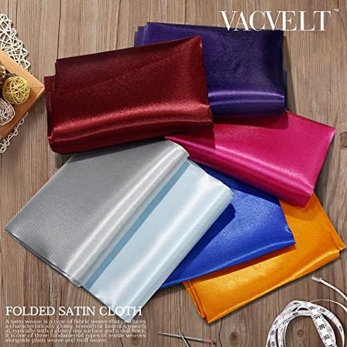 VACVELT Charmeuse Satin Fabric by The Yard, 60 Inch Wide Black Satin Fabric Shiny & Soft Cloth Fabric, Silky Satin Fabric for Bridal Dress, Wedding Decorations, Crafts, Sewing, Draping (1 Yard) - 2
