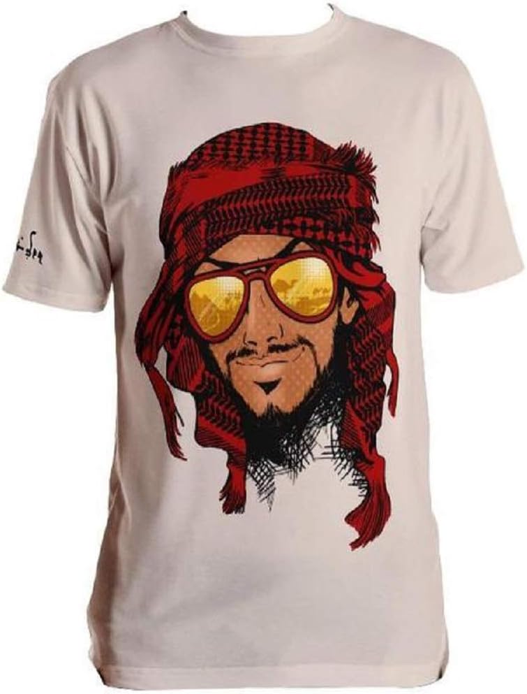 MOJATIFahad Short Sleeve Crew Neck Unisex Hipster Hip-Hop Urban Premium Luxury Fashion Graphic T-Shirt Cream