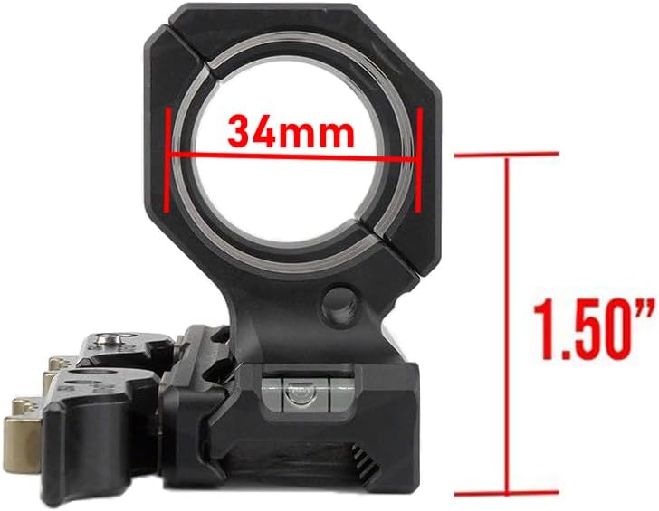 1.54/1.93/2.05" Dual Ring Scope Mount Zooming System Mount with Quick Release for 25.4/30/34mm Tube with Offset Side Red Dot Base，for 11/20mm Rail