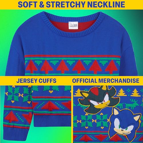 Pull de Noël tricoté Sonic vêtement garçon aux finitions soignées - 4