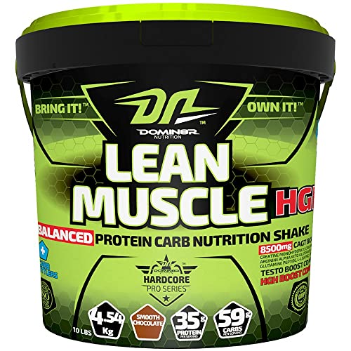Image of DN Domin8r Nutrition DN Lean Muscle Mass Gainer | Protein Carb Nutrition Shake Whey Protein, 25g Protein Per Serving | Sports Nutrition (Smooth Chocolate, 10LBS 4.53Kg)