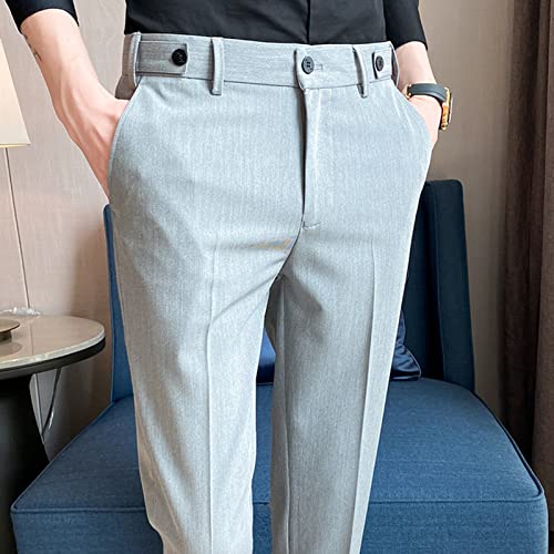 Pantalones clásicos ajustados para hombre sin planchado miniatura 5