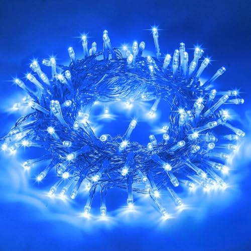 Image of LED String Lights 15 Meter Fairy Lights with Full View Light 42 LED Bulb Waterproof & Flexible Copper LED Serial String Lights (Blue, Pack of 2)