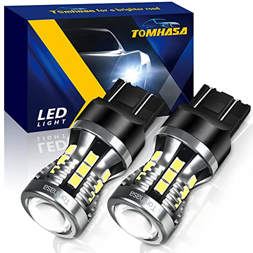 Tomhasa 7440 7443 LED Bulbs for Backup Reverse Light, 6000K Bright White 7441 7444 T20 W21W LED Replacement Bulbs for Backup Reverse Lights, Turn Signal Lights, Brake Blinker Lights,Pack of 2