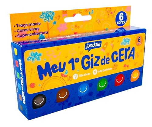 Giz de cera 'Meu 1º giz' 06 cores - Jandaia