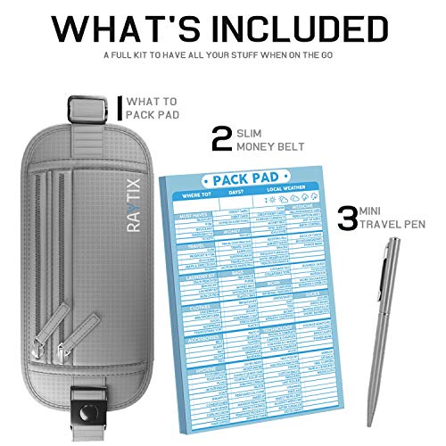 money belt for travel  rfid blocking waist pouch passport holder wallet belt  waterproof hidden travel fanny pack for men amp women  secure lightweight adjustable strap  gray