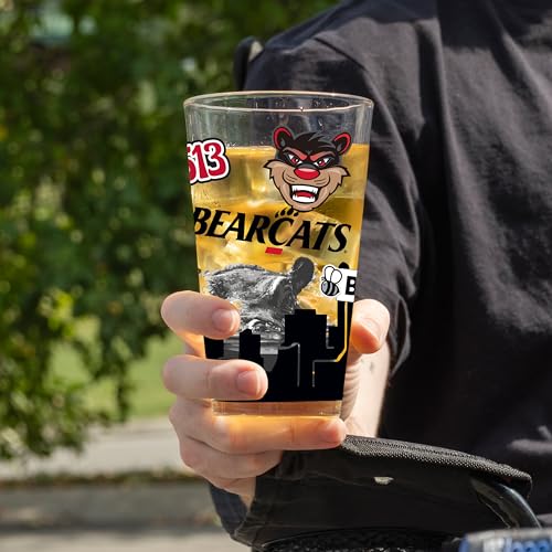 Image of Logo Brands NCAA 16 oz Pint Glass - Durable Glass With Bold Team Color- Chip-Resistant Rim Drinkware For Fans, Tailgates, Home Bars & Everyday Use