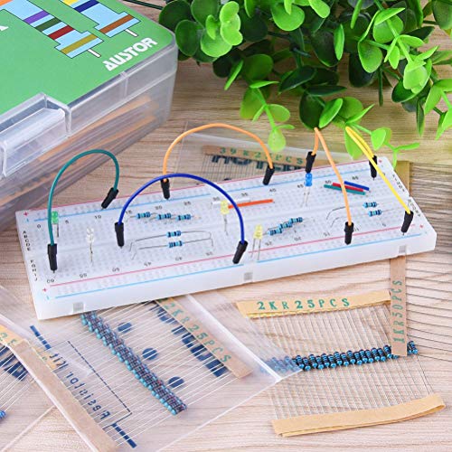 image for Uspacific 1000pcs 50 Values Resistor Kit 1Ohm-10 Ohm with 1% 1/4W Meta