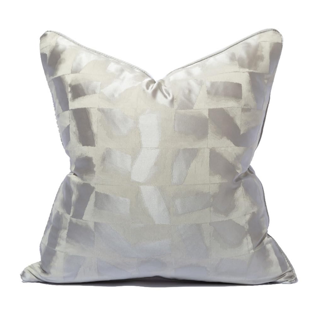 Housses de coussin jacquard 50x50 cm gris argenté vctops pour décoration salon