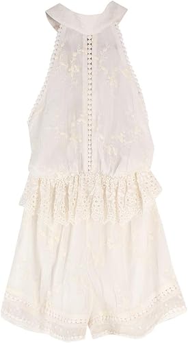 Zimmermann Mono de Seda Halter-Cuello en Crema segunda mano