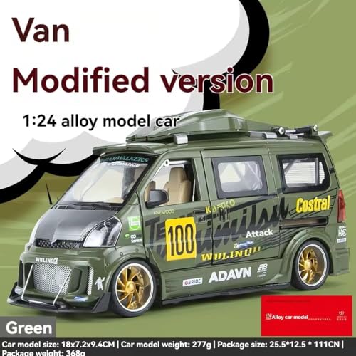 Image of Exclusive Alloy Metal Pull Back Die-Cast Car Diecast Metal Pullback Toy Car with Openable 6 Doors,Light Music Boys Gifts Toys (1:24 Wuling Track Sports Van)