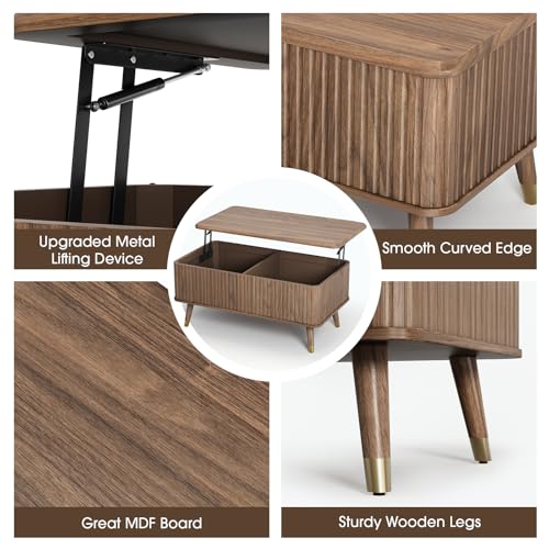 Image of JOINICE 38 inch Lift Top Coffee Table with Storage for Living Room,Walnut