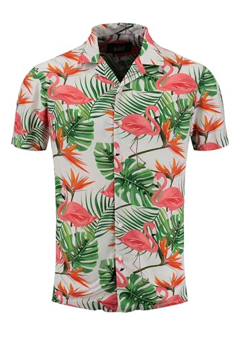 KEYLARGO Klkeys 1/2 Patterned Camisa, Blanco (1000), M Hombres
