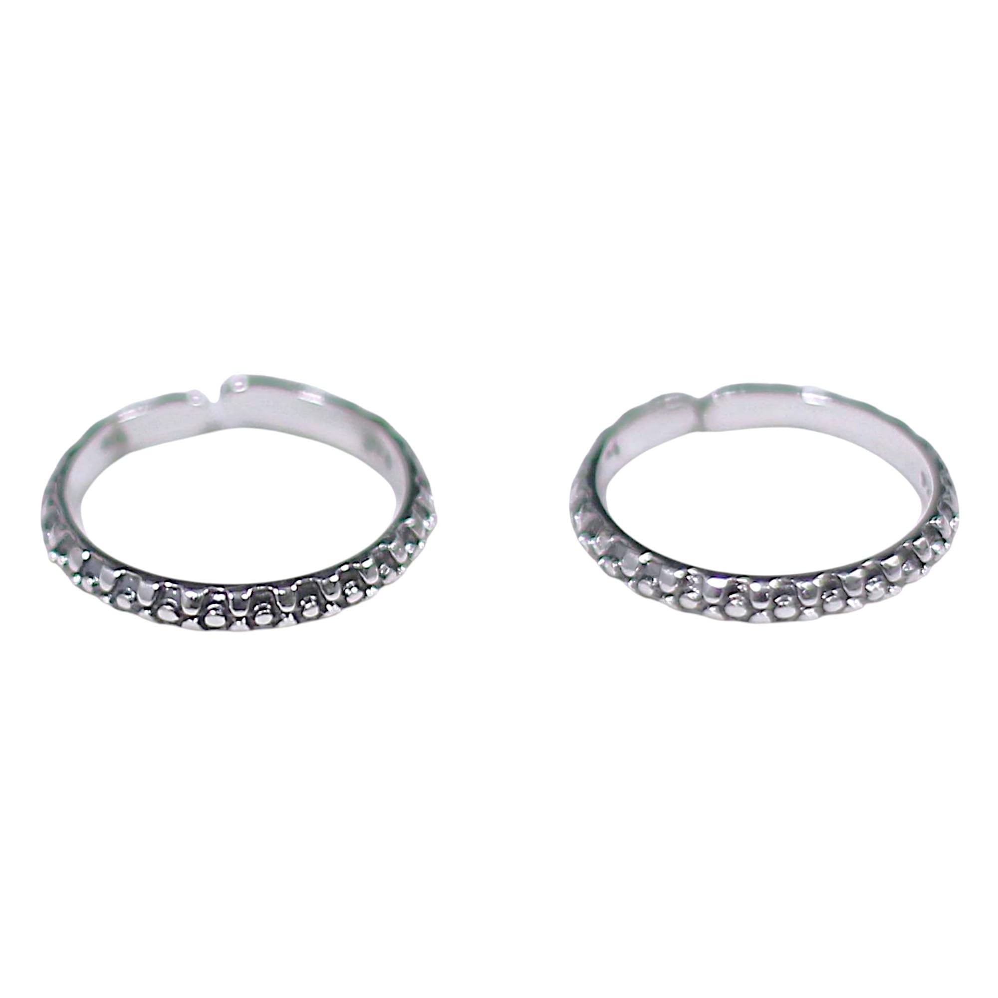 925 Sterling Silver Antique Finish Adjustable Band Toe Ring for Women - Silver Detailing, Perfect Valentine's Day Gift-image-39