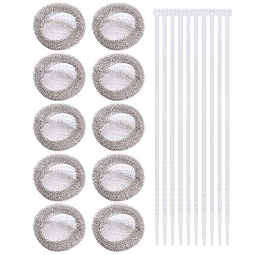 OSALADI 12 Pcs Washing Machine Lint Traps Comes with Ties Attach to Your Washer Sink Hose and Allow the Metal Mesh Trap to Filter the Laundry Water Stainless Steel Rust Proof