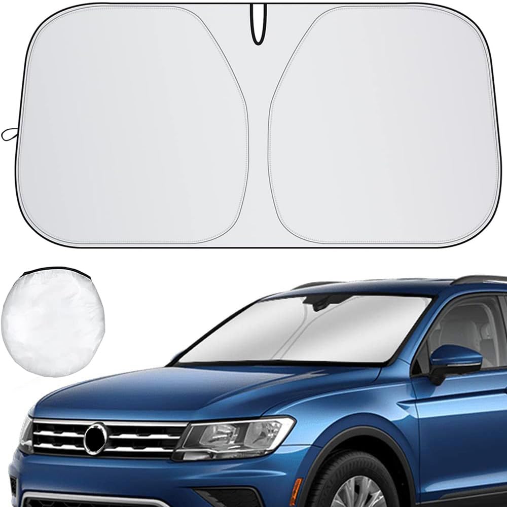 Ventdest Parasol Coche Delantero, Parasol Luna de Coche para Protección Rayos UV, Parasol para Parabrisas de Coche, Protector Solar para Coche/SUV/Camionetas/Todoterrenos (142 x 80 cm)