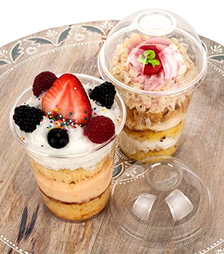 Image of Golden Apple Cup series, 16oz-50sets Clear Plastic cups with Dome lids no hole, BPA Free