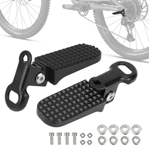 BEAROLNE Bike Foot Pegs with Mounting Bolts for Ebike Ridstar Q20 Foldable Non-Slip Passenger Pegs Sturdy Aluminum Pedals Set Footrests for Lectric E-Bike Dirt Bike Mountain Bike Motorcycle Scooter