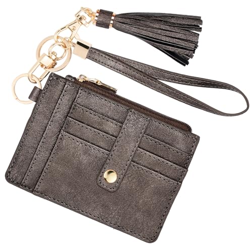 Image of KNGITRYI Small Wristlet Wallets for Women RFID Credit Card Holder Wallet Keychain Wristlet Wallet Credit Card Wallets for Women (Dark Grey)