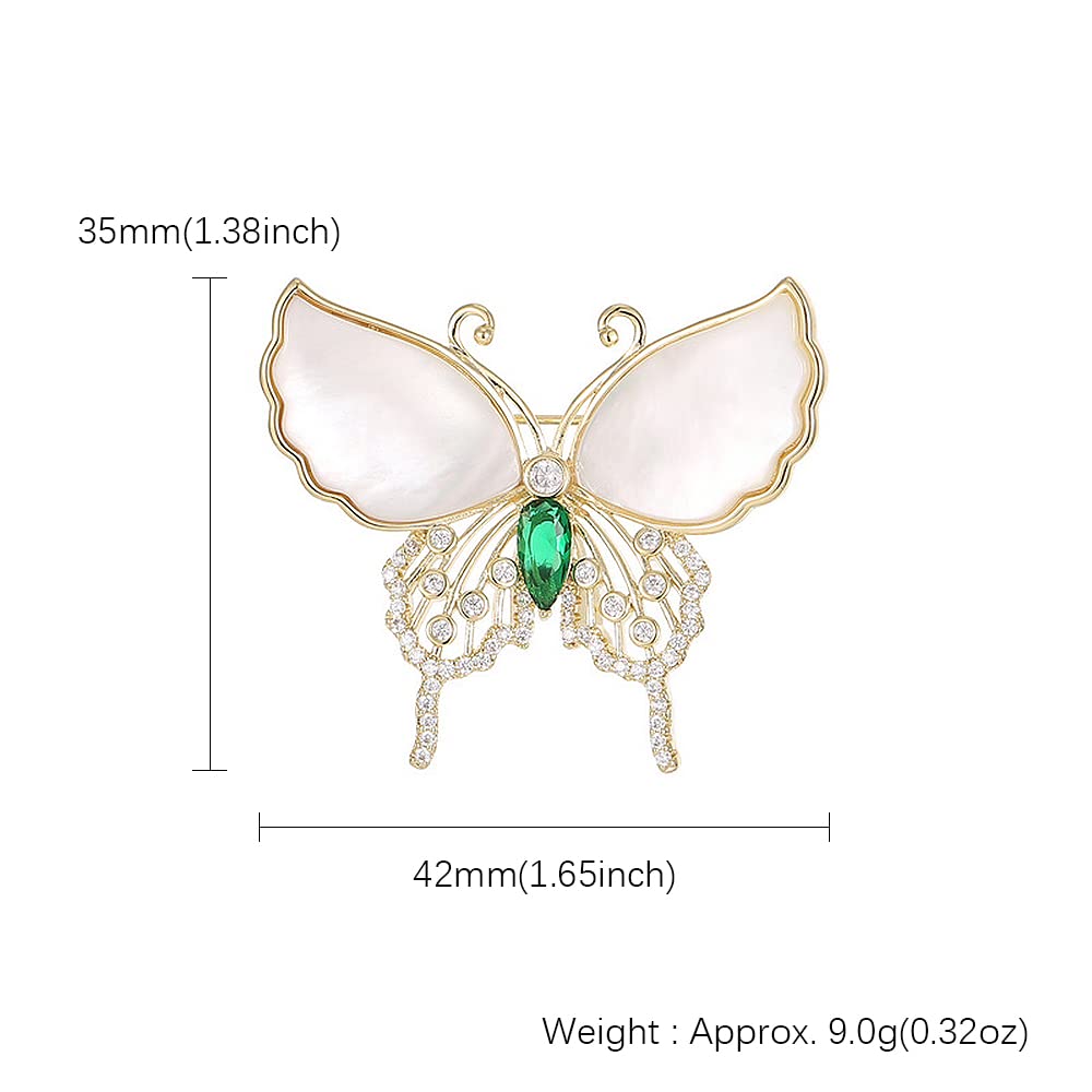 Broche de Mariposa para Mujer, Estilo alas de Concha, Broche pequeño para Solapa.