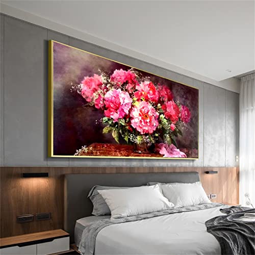 Peinture aquarelle abstraite 50x100 cm pour habiller un grand mur vide de salon