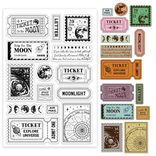 GLOBLELAND Mond Tickets Ablösbare Stempel Silikonstempel