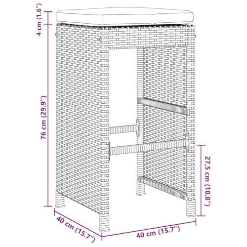 Tabouret de bar de jardin résistant aux intempéries pour extérieur - 3