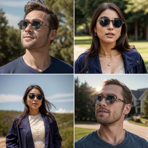 JOVAKIT Polarized Retro Round Sunglasses for Women Men Vintage Trendy Oversized Circle Sun Glasses UV400 Protection4