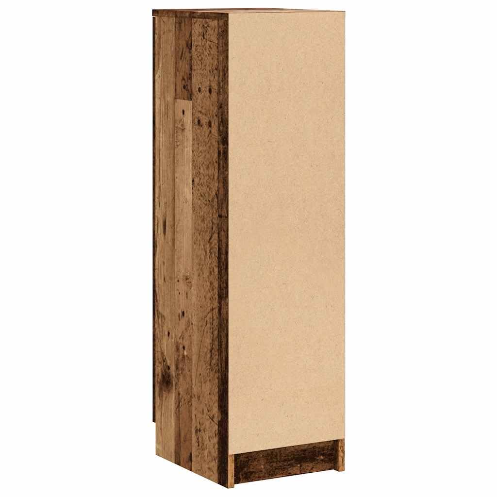 Szafka na buty o wyglądzie starego drewna, materiał drewnopochodny, 29,5 x 35 x 100,5 cm, z drzwiami i półką, wąski stojak na buty z przegródkami, do korytarza, przedpokoju, garderoby