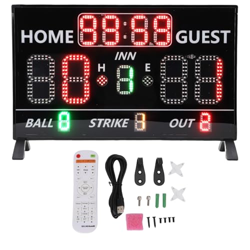 Ymiko Electronic Baseball Scoreboard LED Softball Recorder Adjustable Brightness for Stadium