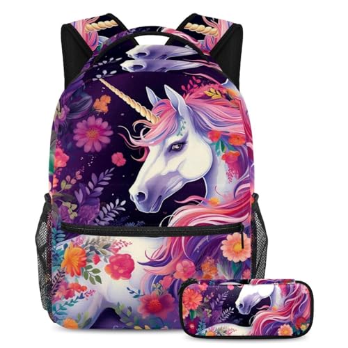 Cartable école primaire et collège ensemble de sac à dos licorne pour la rentrée des classes