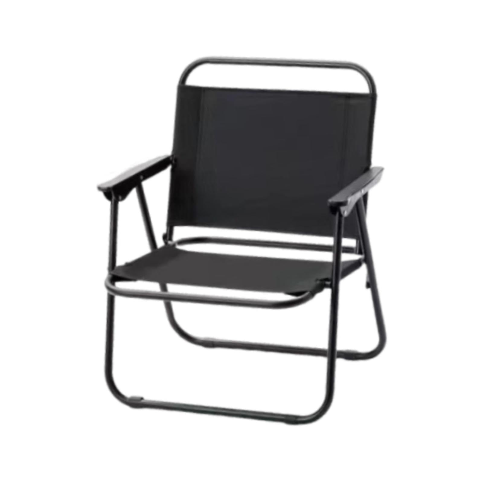 Leichter faltbarer Campingstuhl, tragbarer Strandstuhl, für Terrasse, Wandern, Grillen, Hinterhof, bequeme schwarze Sitzgelegenheit im Freien